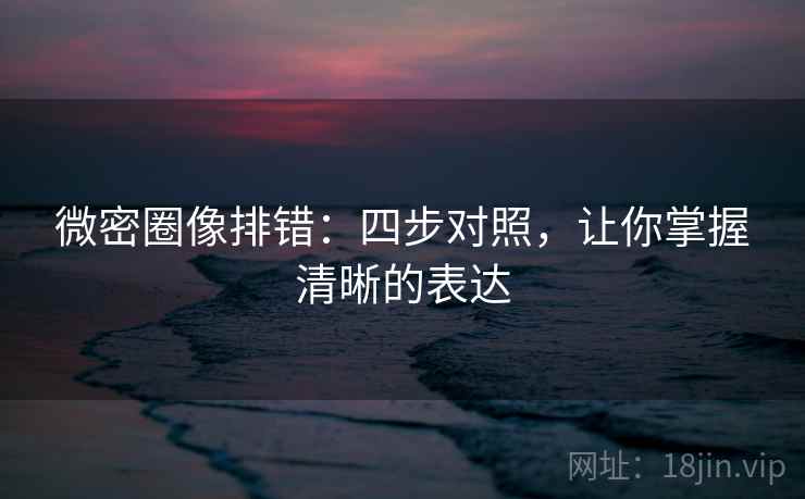 微密圈像排错:四步对照,让你掌握清晰的表达